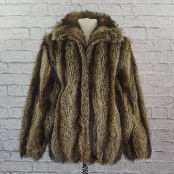 Vintage Raccoon Fur Zip Coat